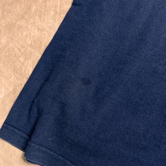 Vintage 90s Looney Tunes Bugs Bunny Plaid Spell Out Long Sleeve Shirt Navy Retro - Picture 8 of 9